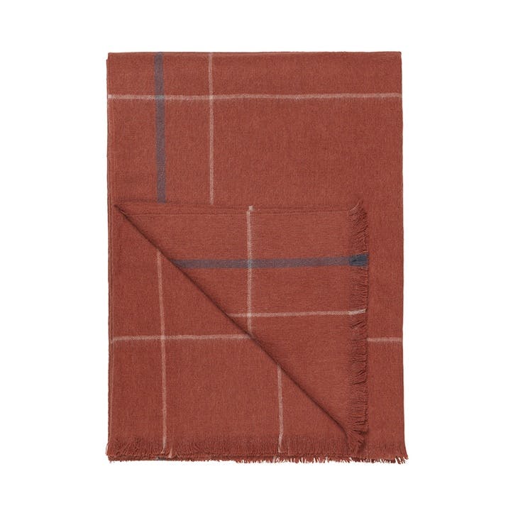 Square Throw, H190cm x W130cm, Rusty Red