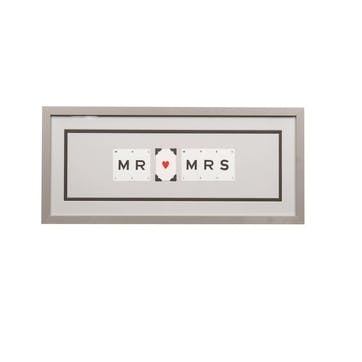 'Mr & Mrs' Word Frame, Grey