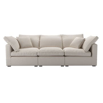 Long Island Slim 3 Seat Sofa H80cm x W249cm x D102cm, Taupe