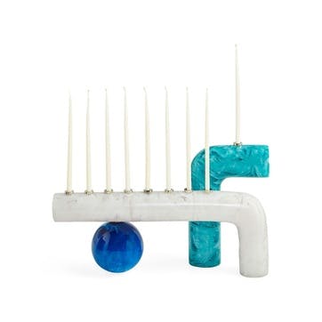 Mustique Menorah 37cm, Blue