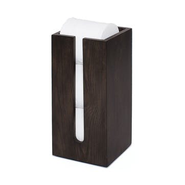 Loo roll holder box, H33.5 x W15.5 x D15.5cm, Wireworks, Mezza, dark brown