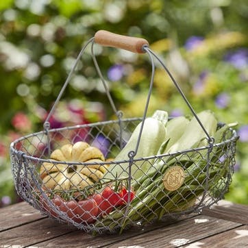 Harvest Basket H30 W26cm, Grey
