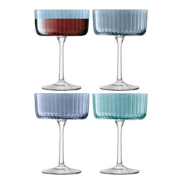 Gems Set of 4 Champagne/Cocktail Glasses 230ml, Sapphire