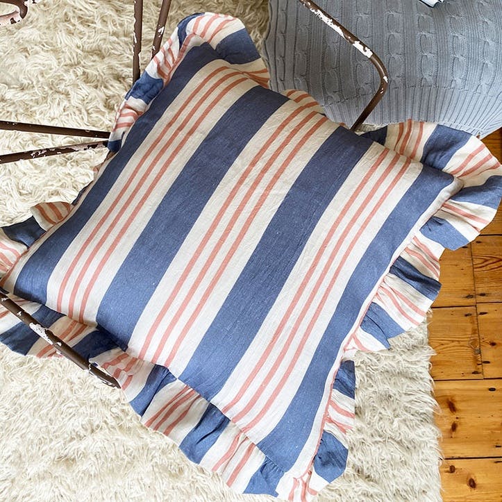 Broken Stripe Cushion 45 x 45cm, Azure