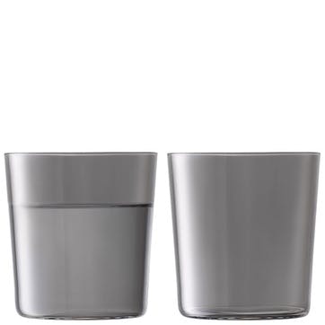 Lunar Set of 2 Tumblers 390ml, Grey