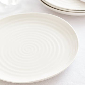 Porcelain Coupe Dinner Plate, Set of Four; White