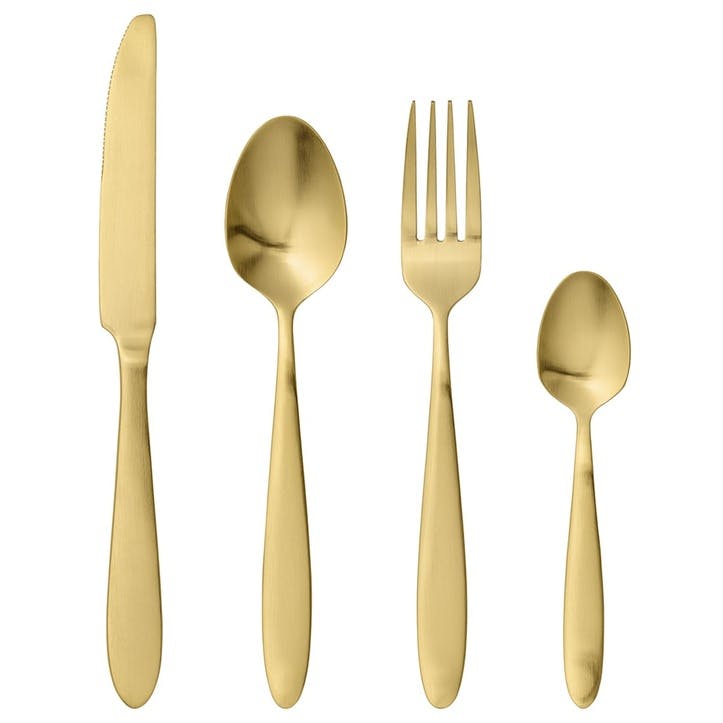 Lund 4 Piece Cutlery Set, Gold