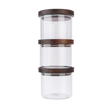 Stackable Glass Storage Jar Set