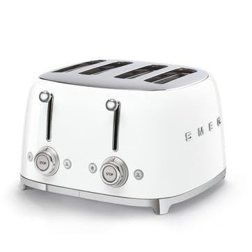 50's Retro 4 Slot Toaster, White