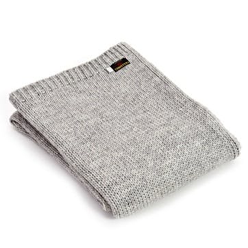 Knitted Alpaca Throw; Grey