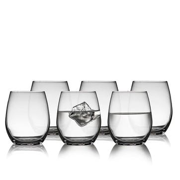 Juvel Set of 6 Tumblers 390ml, Clear