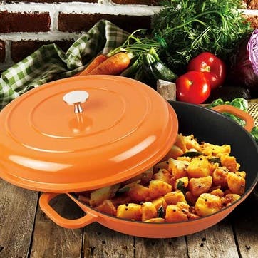 Non-Stick Dutch Oven Casserole Dish with Lid 28cm/2.8L, Orange