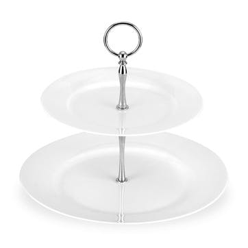 Serendipity 2-Tier Cake Stand, White