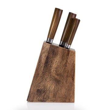 Taylors Eye Witness 9pc Acacia Wood Knife Block - Bakewell Cookshop