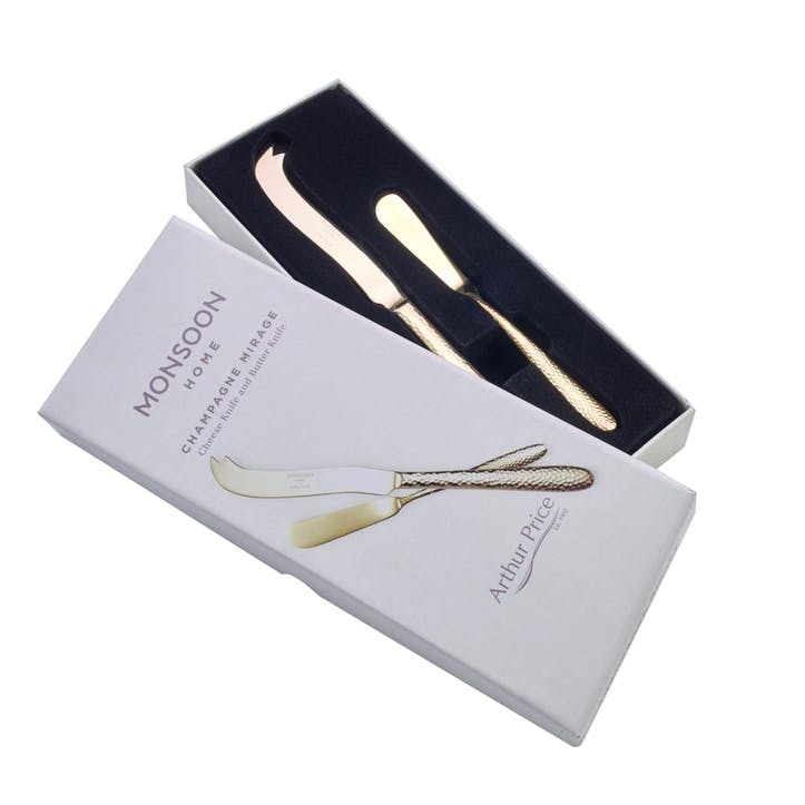 Monsoon Mirage Champagne Cheese & Butter Knife Set