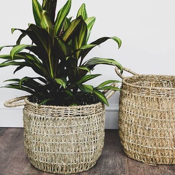 Seagrass, Lined Baskets Large, Natural