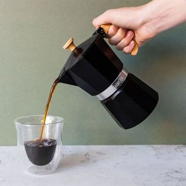 Venice Aluminium Espresso Maker 6 Cup, Black