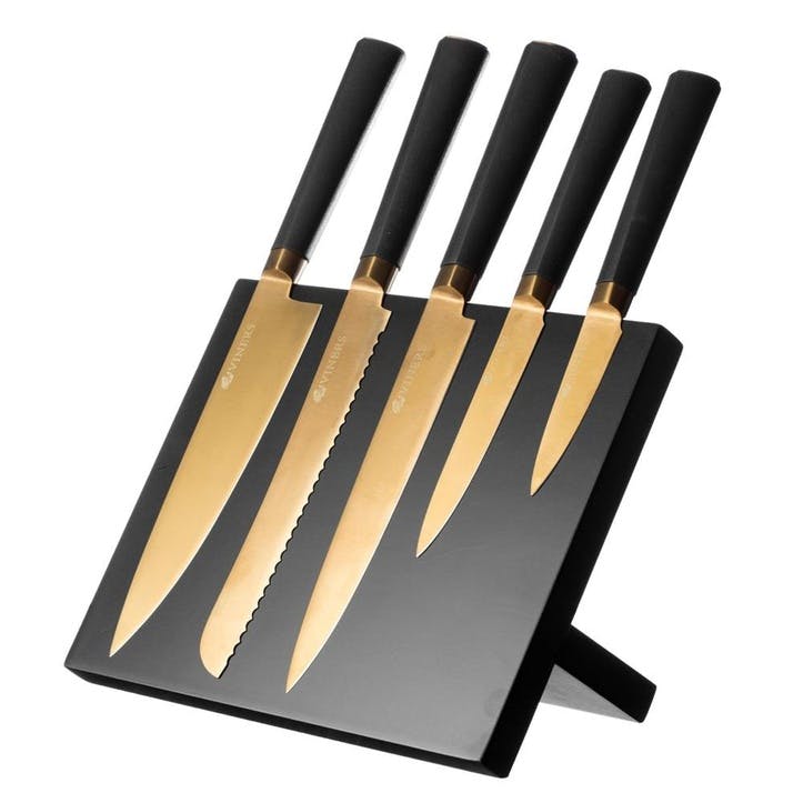 Titan 6-Piece Knife Block; Gold