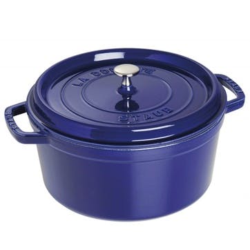 Cast Iron Round Cocotte, Blue