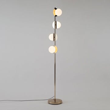 Disk Opal Floor Lamp H167cm, Brass