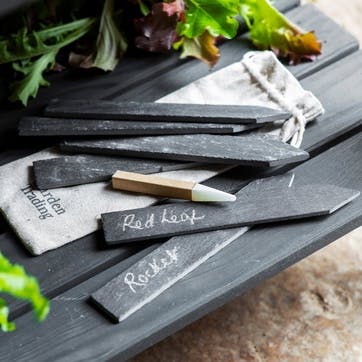 Large Slate Tags with Soapstone Pencil, Set of 6