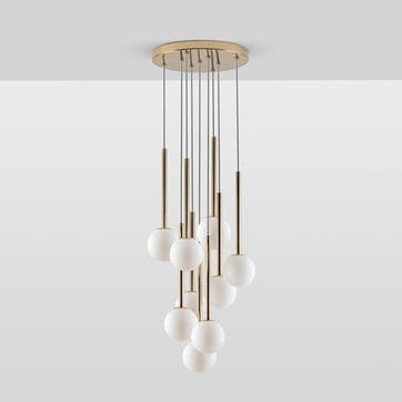 Globe Cluster Pendant Light H99cm, Brass