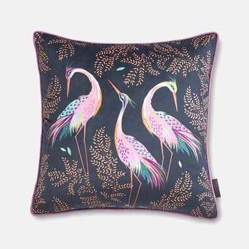 Dancing Cranes Cushion 50 x 50cm, Midnight