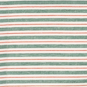 Garden Stripe Hand Made Napkin 45 x 45 cm, Red / Green / White
