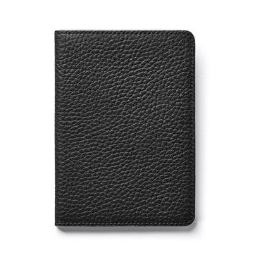 Passport Cover with Card Slots H14 x W10cm, Black Pebble