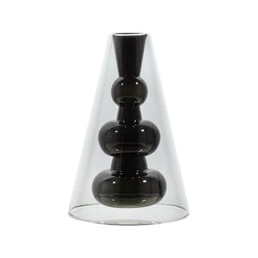 Bump Cone Vase H22cm, Black