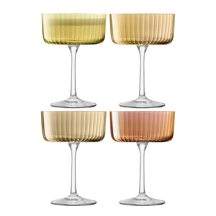 Gems Set of 4 Champagne/Cocktail Glasses 230ml, Amber