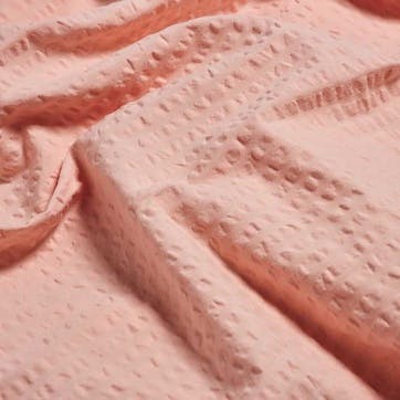 Seersucker Cotton King Size Duvet Cover, Salt Pink