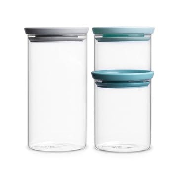Stackable Glass Jar, Set of 3