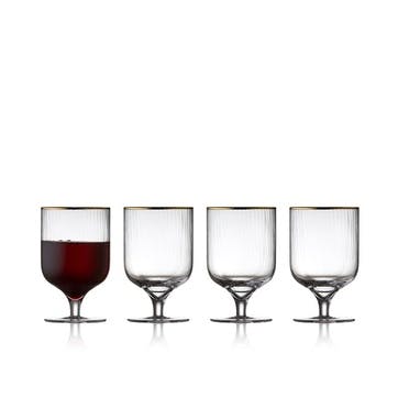 Palermo Set of 4 Wine Glasses 300ml, Gold