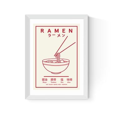 Violet Studio Ramen Framed Print 45 x 33cm, Red