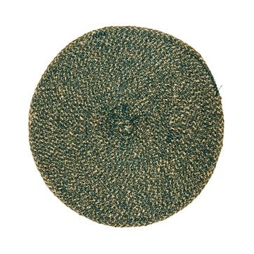 Jute Set of 4 Placemats D27cm, Olive