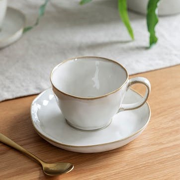 Ithaca Cup and Saucer, White