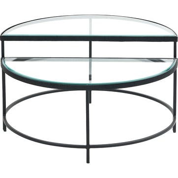 Marazzi Set of 2 Half Moon Coffee Tables , Black