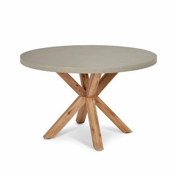 Burford Round Dining Table D120cm, Grey & Natural