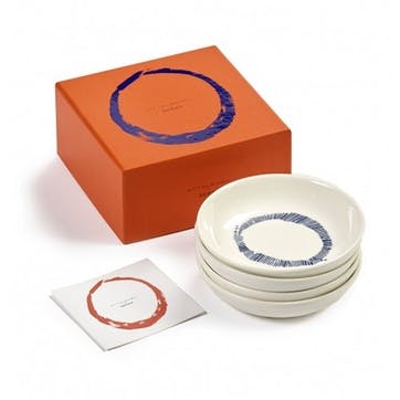 Ottolenghi Set of 4 Small Dishes, D12, White/Blue