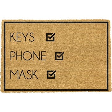 Keys, Phone, Mask, Doormat