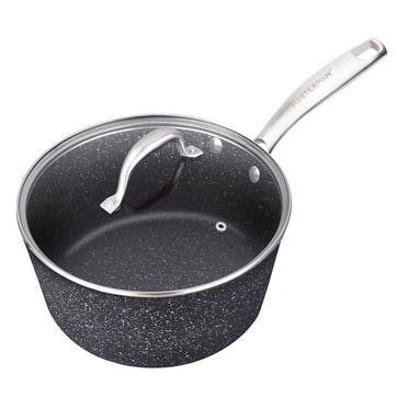 Granite Non-Stick Stock Pot with Lid 18cm/1.9L, Black