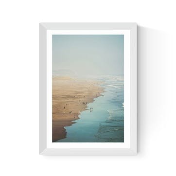 Oh Fine! Art Ocean Beach Print A3, White Frame