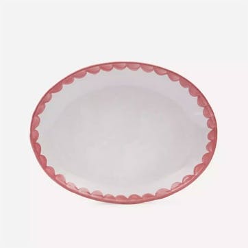 Large Oval Serving Dish, Pink