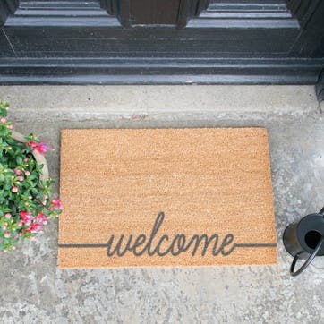Welcome Scribble Doormat, Grey