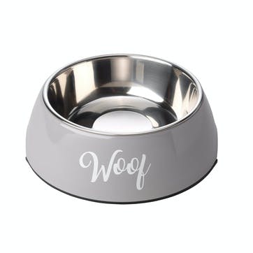 Woof 2 in 1 Dog Bowl, XL, Grey
