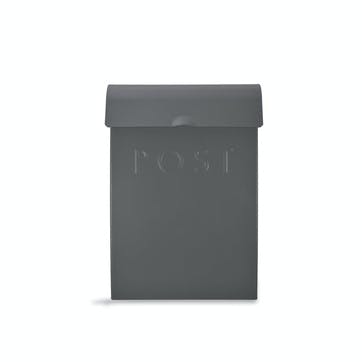 Post Box with Lock in Charcoal, Steel