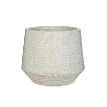 Ravello Ridged Pot D25cm, White