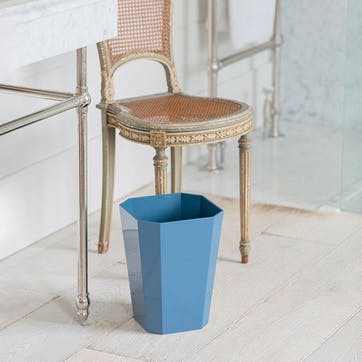 Octagonal Lacquer Bin H30cm, Denim