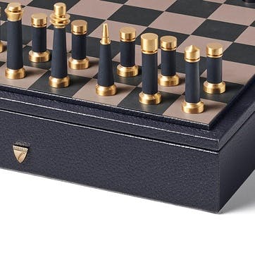 Luxe Chess Set L30 x W30cm, NavyPebble